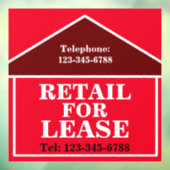 BIG BOLD RETAIL VOOR LEASE SIGNAGE Vastgoed Raamsticker (Vel 3)
