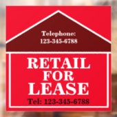 BIG BOLD RETAIL VOOR LEASE SIGNAGE Vastgoed Raamsticker (Vel 2)