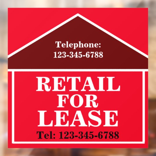 BIG BOLD RETAIL VOOR LEASE SIGNAGE Vastgoed Raamsticker (Vel 2)