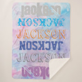 Big Bold Specified Name Waterverf Achtergrond Sherpa Deken (Voorkant)