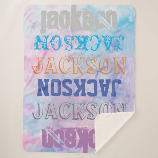 Big Bold Specified Name Waterverf Achtergrond Sherpa Deken (Voorkant)