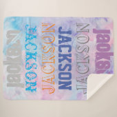 Big Bold Specified Name Waterverf Achtergrond Sherpa Deken (Voorkant (horizontaal))