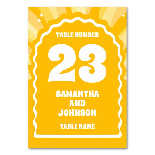 BIG Bold Sunshine Gele Wavy Arch Bruiloft Kaart (Voorkant)