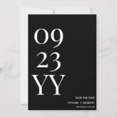 Big Bold Zwart en Wit Save The Date (Voorkant)