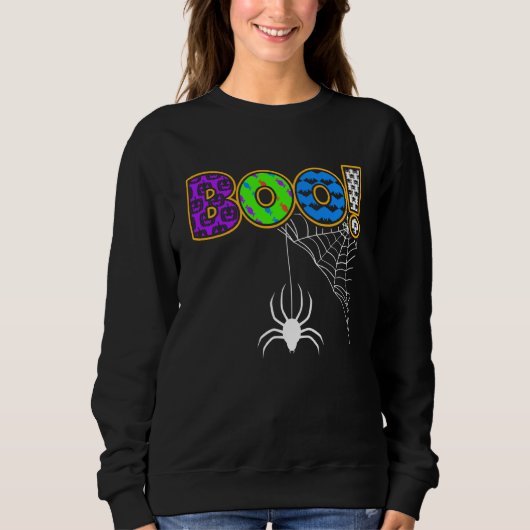 Big Boo Cute Spider Sarcastic Halloween Costuum B Trui (Voorkant)