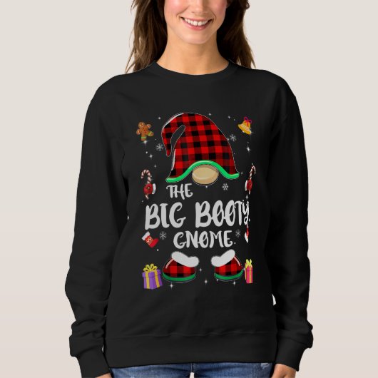 Big Booty Gnome Buffalo Plaid Red Matching Family  Trui (Voorkant)