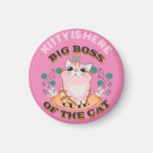 BIG BOSS CUTE CAT DOCUSTOMIZE PERSONALISEERDE NAAM MAGNEET