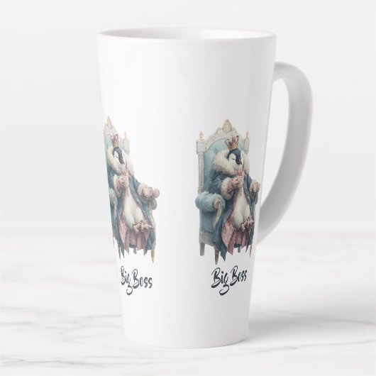 Big Boss Winter Penguin Design Latte Mok (Rechterhoek)