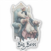 Big Boss Winter Penguin Design Sticker (Voorkant)
