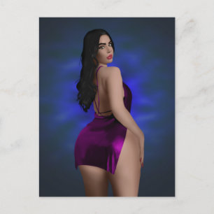 BIG BOTTOM BEAUTY BRUNETTE GIRL Briefkaarten