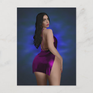 BIG BOTTOM BEAUTY BRUNETTE GIRL Briefkaarten