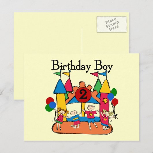 Big Bounce Boy 2e Verjaardag Tshirts en geschenken Briefkaart (Voorkant / Achterkant)
