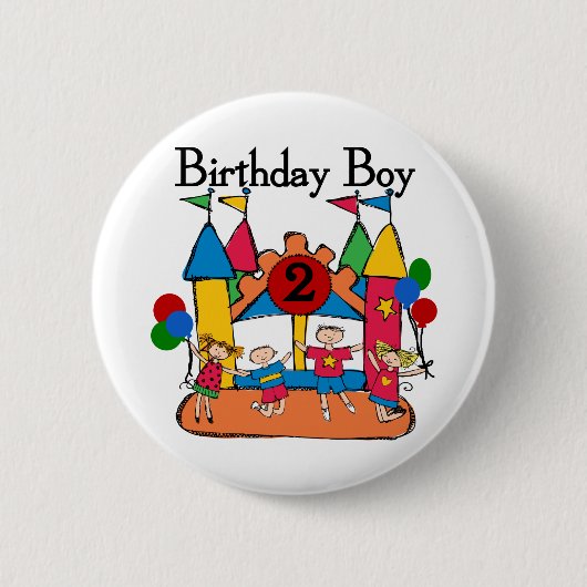 Big Bounce Boy 2e Verjaardag Tshirts en geschenken Ronde Button 5,7 Cm (Voorkant)