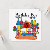 Big Bounce Boy 3e Verjaardag T shirten en geschenk Kaart (Voorkant / Achterkant in situ)