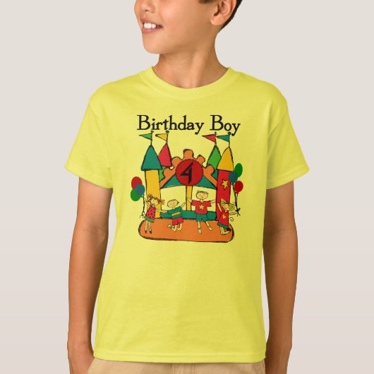 Big Bounce Boy 4th Verjaardag Tshirts en geschenke (Voorkant)