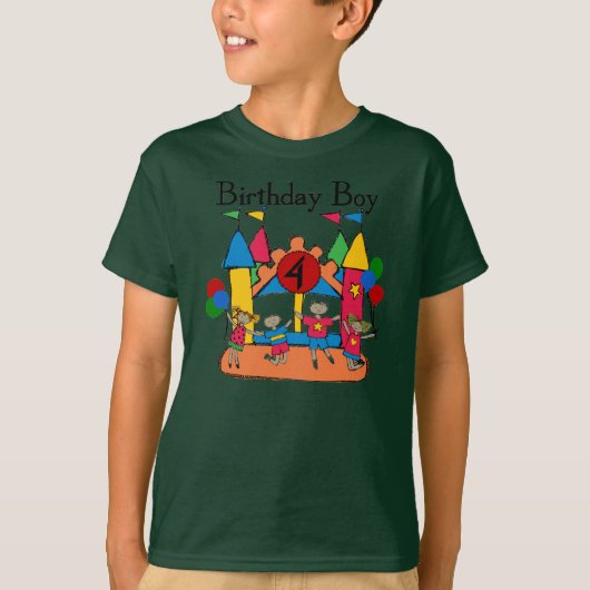 Big Bounce Boy 4th Verjaardag Tshirts en geschenke (Voorkant)