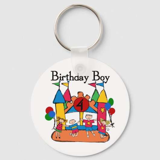 Big Bounce Boy 4th Verjaardag Tshirts en geschenke Sleutelhanger (Voorkant)