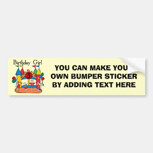 Big Bounce Girl 3rd Birthday Tshirts en cadeautjes Bumpersticker (Voorkant)