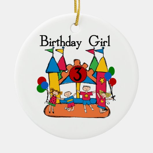 Big Bounce Girl 3rd Birthday Tshirts en cadeautjes Keramisch Ornament (Voorkant)