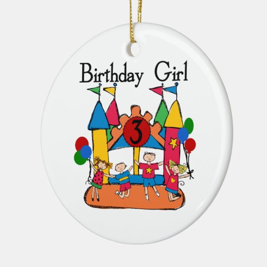 Big Bounce Girl 3rd Birthday Tshirts en cadeautjes Keramisch Ornament (Links)