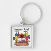 Big Bounce Girl 4th Verjaardag T-shirts en geschen Sleutelhanger (Voorkant)