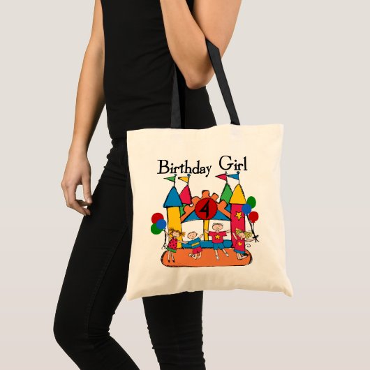 Big Bounce Girl 4th Verjaardag T-shirts en geschen Tote Bag (Voorkant (product))