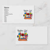 Big Bounce Girl 4th Verjaardag T-shirts en geschen Visitekaartje (Voorkant / Achterkant)