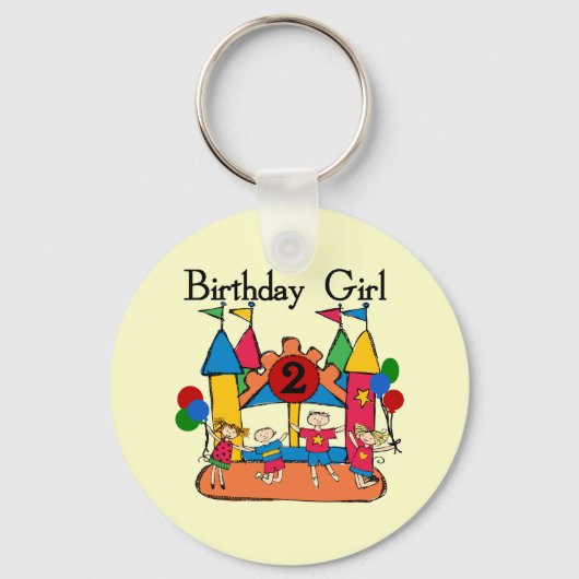 Big Bounce Meisje 2e Verjaardag Tshirts en geschen Sleutelhanger (Voorkant)