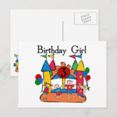 Big Bounce Meisje 3e Verjaardag Tshirts en geschen Briefkaart (Voorkant / Achterkant)