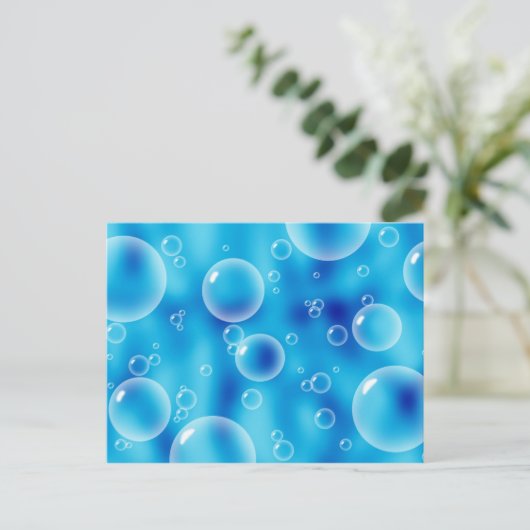 Big Bouncing Blue Bubbles Briefkaart (Staand voorkant)