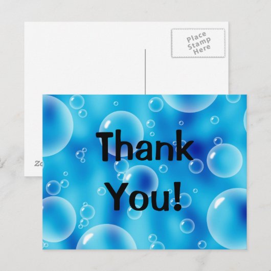Big Bouncing Blue Bubbles Briefkaart (Voorkant / Achterkant)