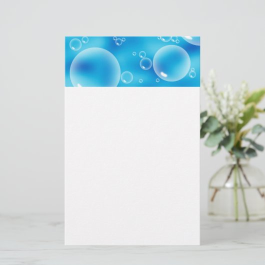 Big Bouncing Blue Bubbles Briefpapier (Staand voorkant)