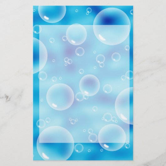 Big Bouncing Blue Bubbles Briefpapier (Voorkant)