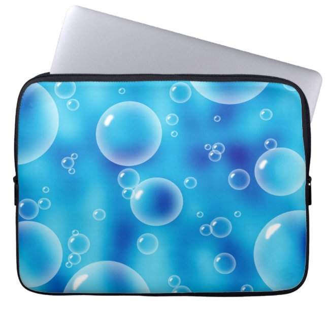 Big Bouncing Blue Bubbles Laptop Sleeve (Voorkant)