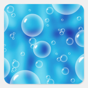 Big Bouncing Blue Bubbles Vierkante Sticker