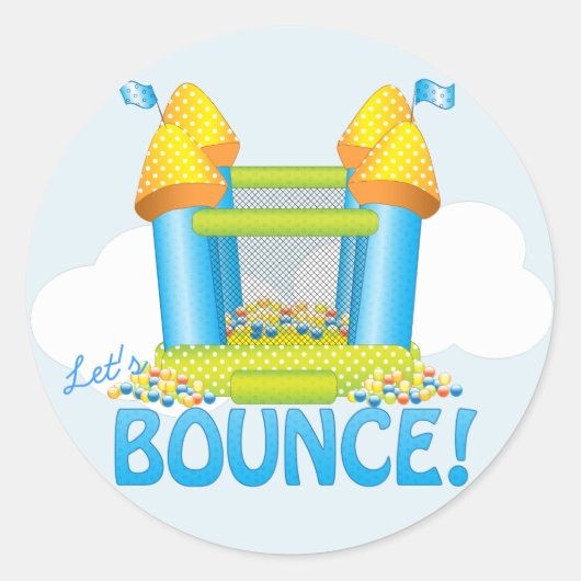Big Bouncy Bounce House Verjaardagszegel Sticker (Voorkant)