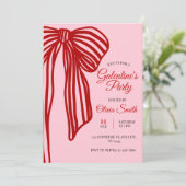 big bow coquette galentines girls night party kaart (Staand voorkant)