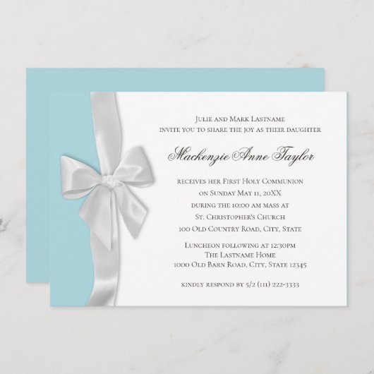 Big Bow Eerste Communie Kaart (Voorkant / Achterkant)