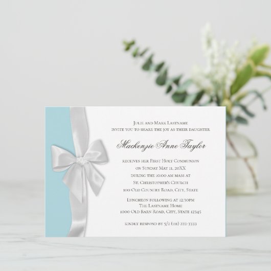 Big Bow Eerste Communie Kaart (Staand voorkant)