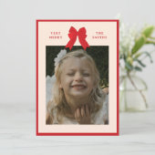 Big Bow Flat Holiday Card Feestdagenkaart (Staand voorkant)