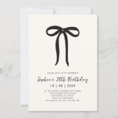 Big Bow Hand drawn birthday invitation Kaart (Voorkant)
