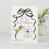 Big Bow kleine beetje oudere Olive Martini Verjaar Kaart (Staand voorkant)