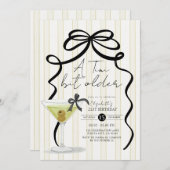 Big Bow kleine beetje oudere Olive Martini Verjaar Kaart (Voorkant / Achterkant)