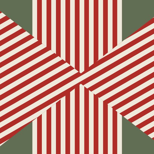 Big Bow of Striped Ribbon Vierkante Sticker