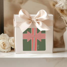 Big Bow of Striped Ribbon Vierkante Sticker