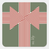 Big Bow of Striped Ribbon Vierkante Sticker (Voorkant)