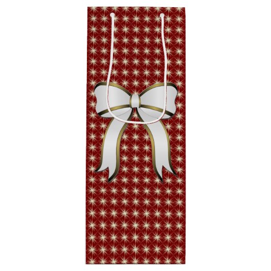Big Bow Red Kerstfeestdag Wine Bag Wijn Cadeautas (Voorkant)