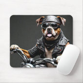 Big Boxer Hond op de motor Muismat (Met muis)