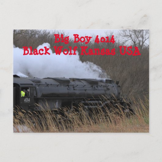 Big Boy 4014 Black Wolf Kansas USA. Briefkaart (Voorkant)