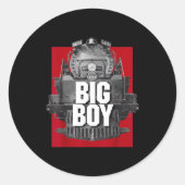 Big Boy 4014 Clic Steam Engine Retro Locomotive Ra Ronde Sticker (Voorkant)